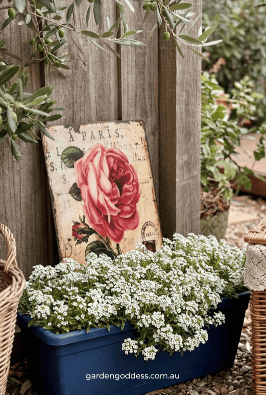 Vintage French Provincial Rose Metal Wall Sign - Shabby Chic Garden & Fence Decor